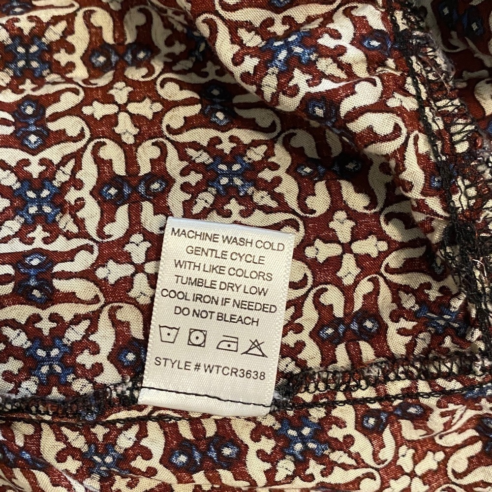 Ellie & Kate Boho Print Festival Wear Cropped Open Back Tie Blouse – Size Small - Picture 8 of 9